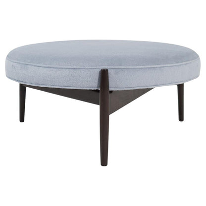 Jens Risom Ottoman in Light Blue Mohair, C. 1960s