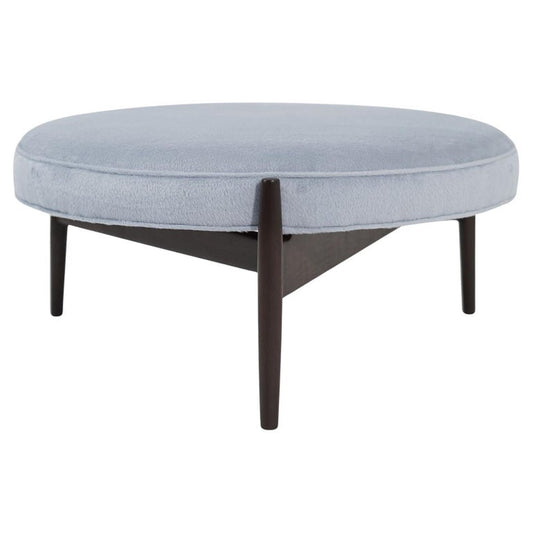Jens Risom Ottoman in Light Blue Mohair, C. 1960s