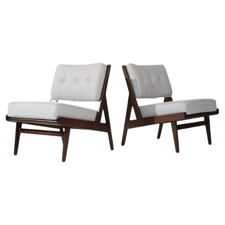 Rare Slipper Chairs by Jens Risom for Risom, Inc. C. 1950s