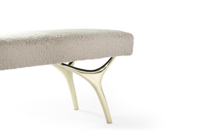 Crescent Bench Series 60 in Polished Brass