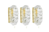 Set of Three Murano Glass and Brass Sconces, Austria, 1960s