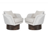 Set of Swivel Lounges on Walnut Supports by Leon Rosen, C. 1970s