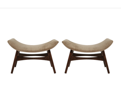 Mid-Century Danish Modern Curved Stools, Circa 1950s