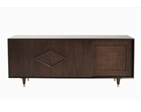 Mid-Century Modern Dark Walnut Credenza, C. 1950s