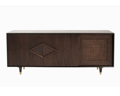 Mid-Century Modern Dark Walnut Credenza, C. 1950s