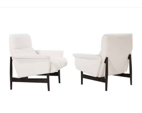 Scandinavian-Modern Lounge Chairs in Wool, 1950s