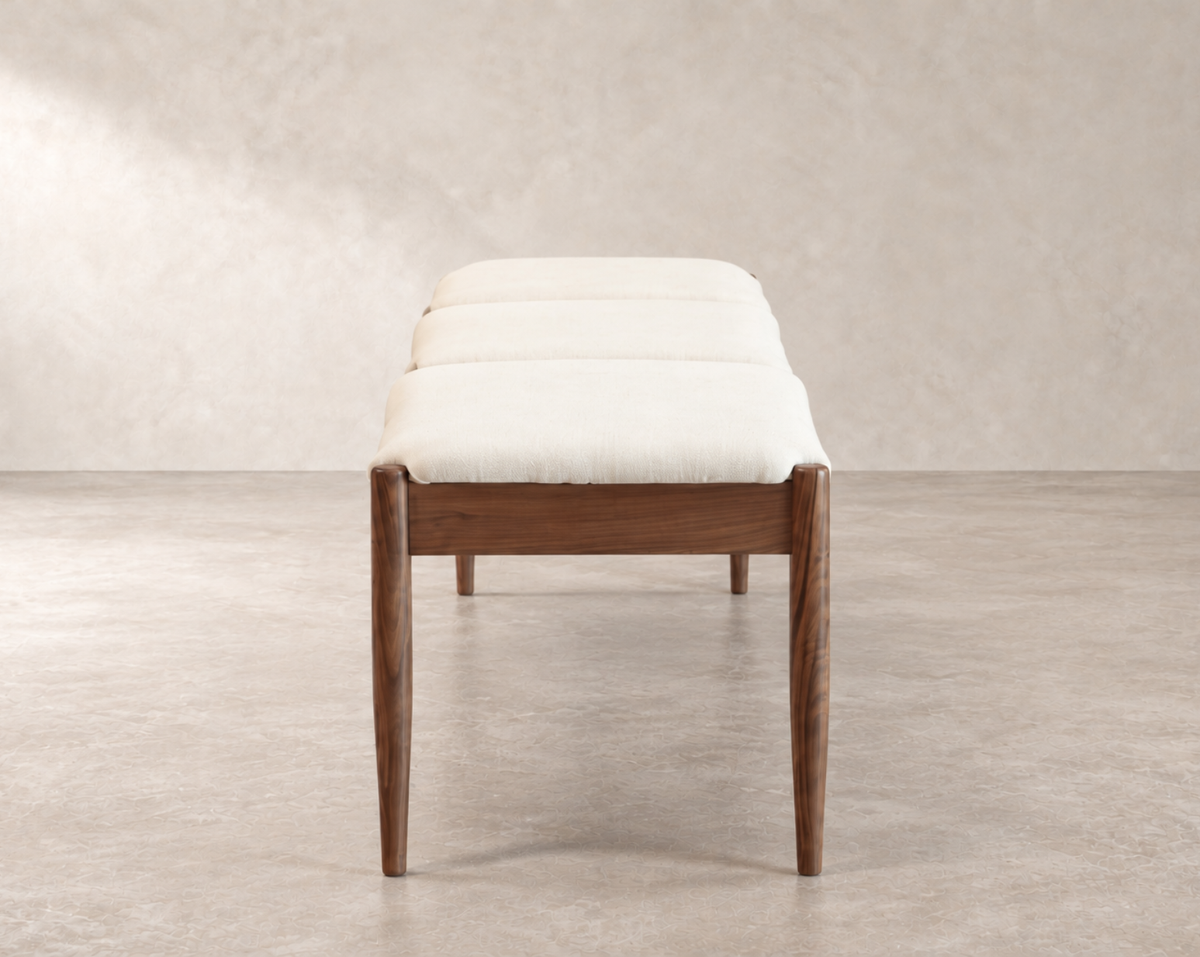 Wave III Bench — Natural Walnut Floor Sample | Ready to Ship
