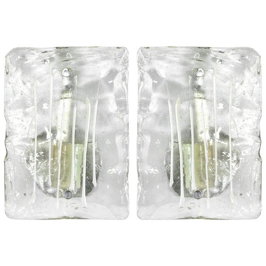 Murano Glass Ice Drip Sconces, Austria, 1960s