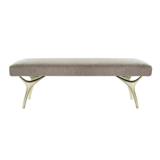 Crescent Bench in Brass