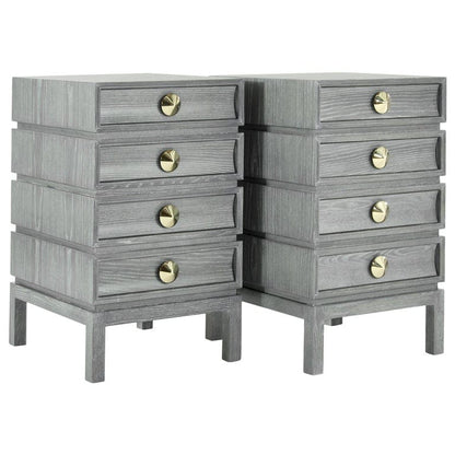 Stacked End Tables in Grey Ceruse