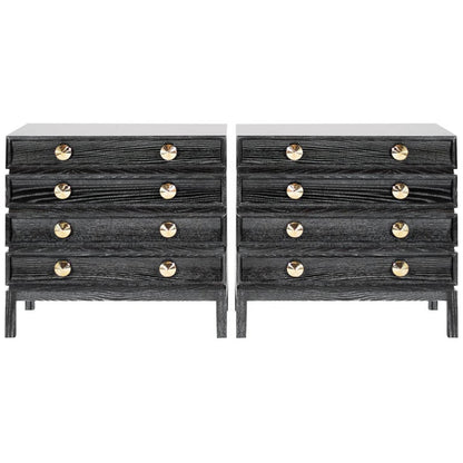 Stacked Bedside Tables in Black Ceruse