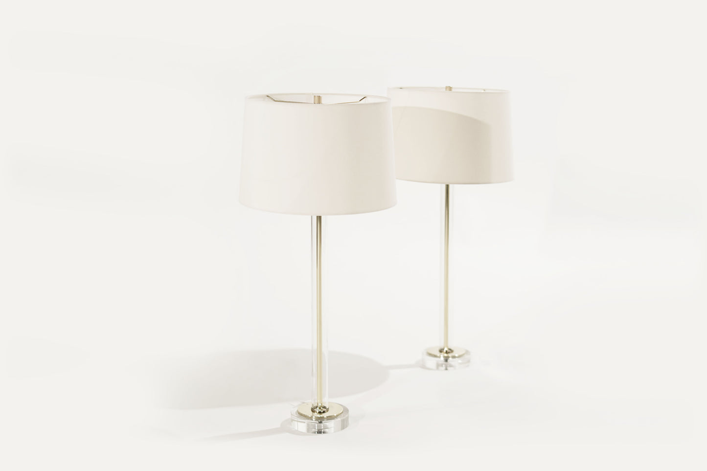 Glass and Brass Table Lamps, C. 1960s