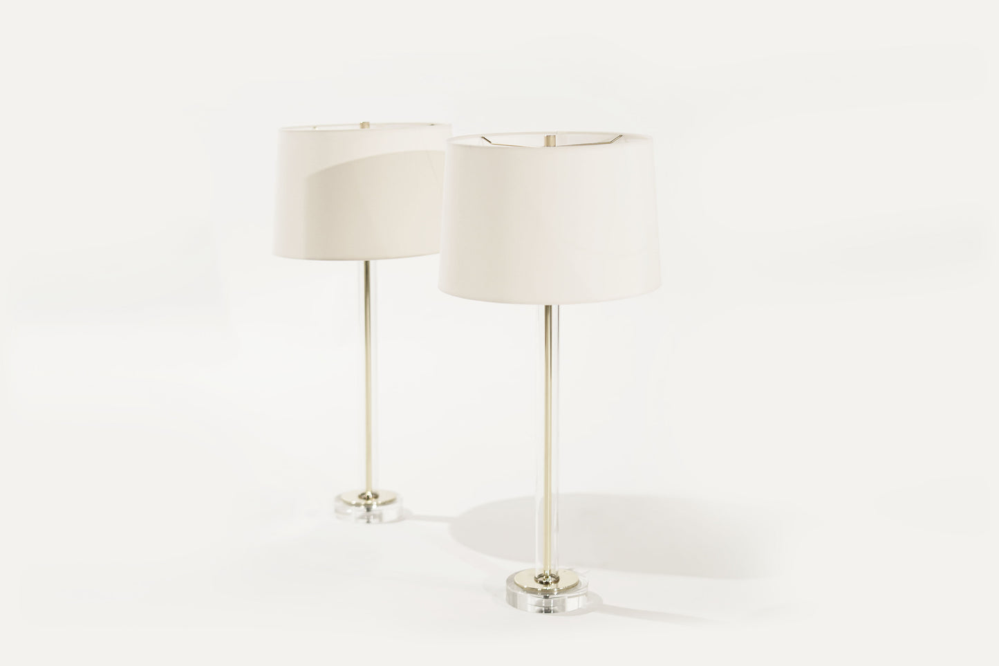 Glass and Brass Table Lamps, C. 1960s