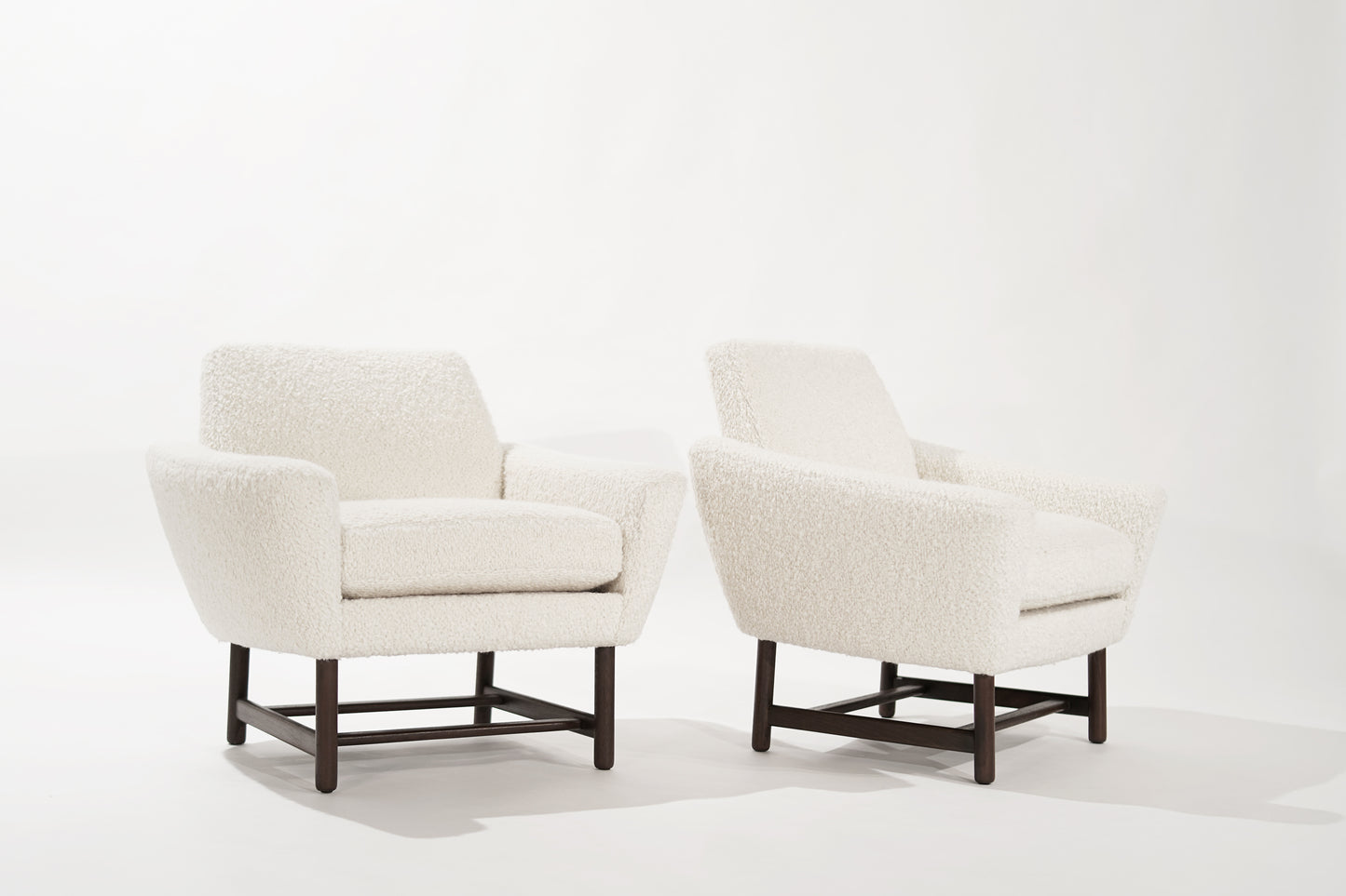 Sculptural Low-Profile Lounge Chairs in Bouclé, Denmark, 1950s