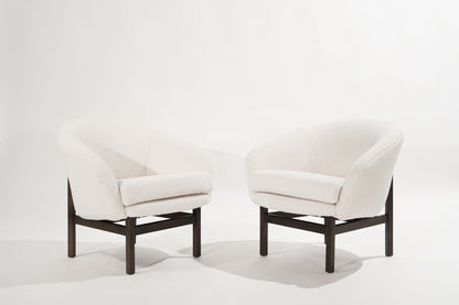 Mid-Century Barrel Lounge Chairs by Lawrence Peabody, 1950s
