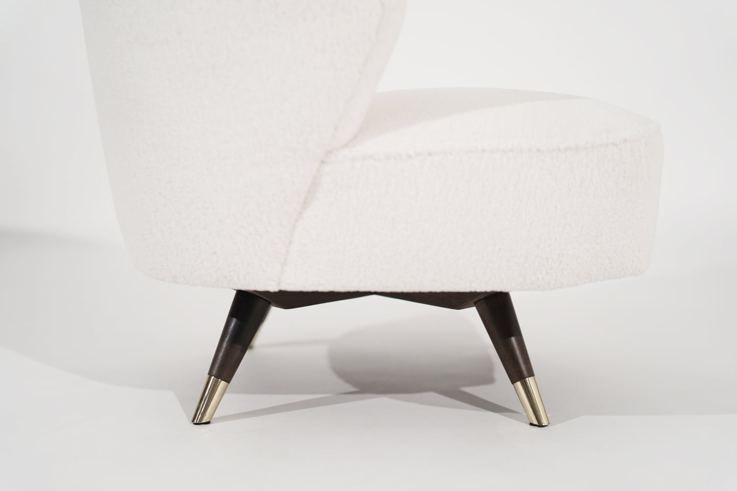 Set of Mid-Century Modern Swivel Chairs in Bouclé, circa 1950s