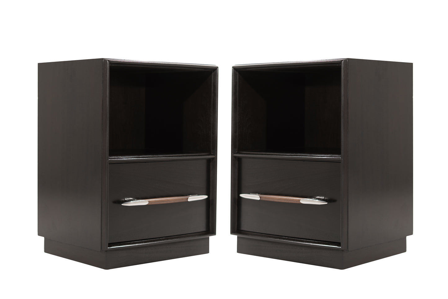Dark Walnut Nightstands by T.H. Robsjohn-Gibbings, 1950s