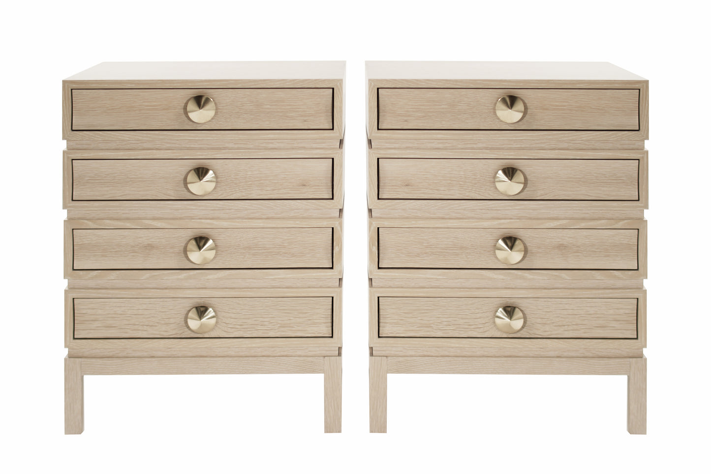 Stacked Bedside Tables in Limed Oak