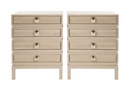 Stacked Bedside Tables in Limed Oak
