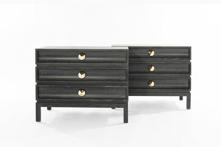 Stacked End Tables in Black Ceruse