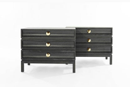 Stacked End Tables in Black Ceruse