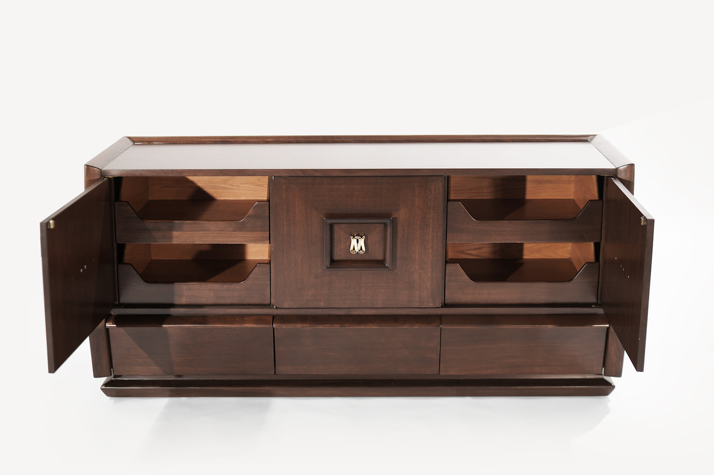 Modernist Dresser in Walnut, Italy 1950s