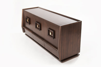 Modernist Dresser in Walnut, Italy 1950s